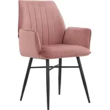 OTTO home Esszimmerstuhl Hrodwyn (2 St), Sitz gepolstert, mit horizontale Nähten am Rücken, Sitzhöhe 52 cm rosa