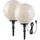 just light. Just Light, Kugelleuchte Gartenlampe 2er SET Erdspiess, weiss, spritzwasserschutz (E27, IP44)