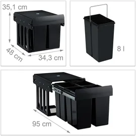 Relaxdays Einbaumülleimer 32 l Schwarz