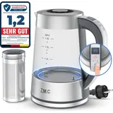 ZMC Wasserkocher Glas mit Temperaturwahl LED 1,8 Liter