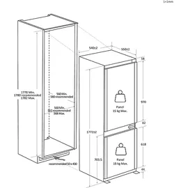 Haier Titanium Series 6 HBW7518CF Einbau-Kühlgefrierkombination (268 l, 1772 mm hoch, Silber)