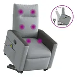 vidaXL Massagesessel mit Aufstehhilfe Hellgrau Stoff