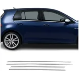 Omac Fensterleisten Zierleiste kompatibel mit VW Golf VI 2008-2012 | Auto Zubehör Fenster Leiste Fensterrahmen Edelstahl Chrom 4 teilige Grau