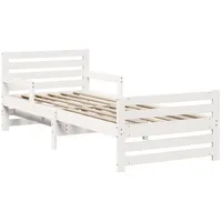 VidaXL Ausziehbares Bettgestell für Kinder Weiß 80 x 130