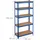Relaxdays Schwerlastregal 5 Ebenen Stahl 180 x 90 x 40 cm blau