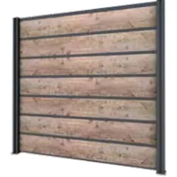 Gutta Sichtschutz Grundelement Schichtstoffplatten Holzoptik Weiß