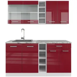Vicco Küchenzeile R-Line 160 cm Rot/Weiß