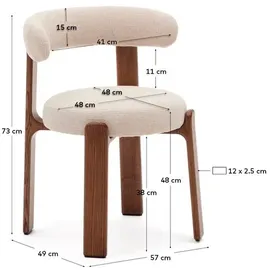 Kave Home 2er-Set Kave Home Stuhl Granite Stoff Beige