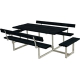 Plus Kombimöbel Basic 260 x 184 x 73 cm mit 2 Rückenlehnen, schwarz