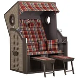 DEVRIES Strandkorb, BxHxT: 120 x 160 x 80 cm, Halblieger, grau-braun