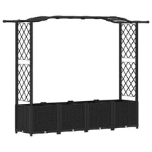 vidaXL Hochbeet mit Rankgitter und Dach 204 x 40 x 141 cm Schwarz