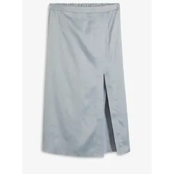 bonprix Satin Midirock, grau, 44, Satin