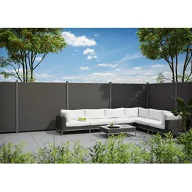 Kiehn-Holz Sichtschutzelement, (Set), LxH: 556x180 cm, Pfosten zum Einbetonieren grau