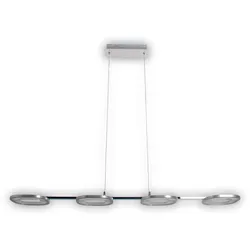 NÄVE LED Pendelleuchte "Beam", grau (chrom), 4 flammig, H: 150,00cm,, Lampen, 4 Brennstellen, Höhe 150cm, Länge 100cm, warmweißes Licht