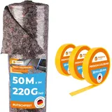 Malervlies 220g/m2 mit Anti-Rutsch-Beschichtung 1 x 50 m + 3x Goldband