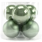 Trendline Weihnachtskugeln aus Glas Ø 80 mm salbeigrün 6 Stück