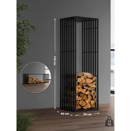 CLP Kaminholzständer Irving 40 x 50 x 100 cm schwarz