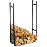 Relaxdays Kaminholzregal 60 x 20 x 90 cm schmal schwarz