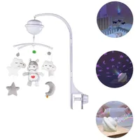 Chipolino Musikmobile Bluetooth-Funktion Projektor Plüschfiguren Universalklemme hellgrau