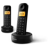 Philips Draadloze telefoon Philips D1602B/01 1,6" 300 mAh GAP (2 pcs) Zwart (S0424390)