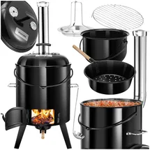 Tectake tectake® Gulaschkanone, Rocket, 17 l, 5in1, inkl. Zubehör - schwarz