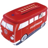 BRISA VW Collection - Volkswagen Neopren Universal-Schmink-Kosmetik-Kultur-Reise-Apotheke-Tasche-Beutel im T1 Bulli Bus Design (Feuerwehr/Rot/Groß)