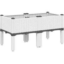 vidaXL Pflanzkasten mit Beinen 80 x 40 x 42 cm Weiß