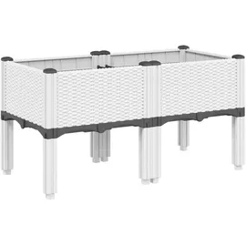 vidaXL Pflanzkasten mit Beinen 80 x 40 x 42 cm Weiß