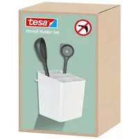 Tesa Küchenutensilienhalter weiß, Einzeladapter, Utensilienhalter, Utensilieneinlage, tesa® Power.Kit Adapter, tesa® Klebeapplikator, Anleitung, Wasserwaage, Rändelmutter