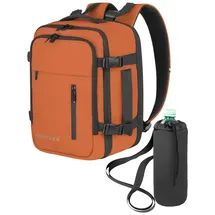 Normani Erweiterbarer Handgepäck-Rucksack mit Flaschentasche in Orange | Gr.: onesize