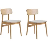 Livetastic Stuhl-Set Livo Chair Sand Fabric, Sand, Textil, Eiche, Schichtholz, Füllung: Schaumstoff, rund, 46x82x55 cm, Esszimmer, Stühle, Esszimmerstühle, Esszimmerstühle-Set