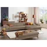 W.Schillig Ecksofa "piedroo, 343x70x193 cm Longlife Xtra-Leder z59), Longchair rechts -ohne braun (stone Z59: Leder-Eck (49696605-0)