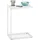 Relaxdays Beistelltisch C-Form, HBT: 60 x 30 x 45 cm, Sesseltisch zum Unterschieben, Metall & Holzoptik, Sofatisch, weiß