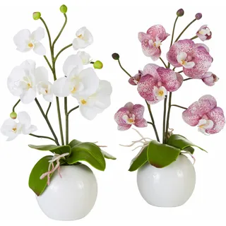 Kunstpflanze Orchidee Orchidee, I.GE.A., Höhe 35 cm weiß