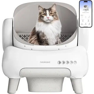 Neakasa M1 Plus Lite Selbstreinigende Katzentoilette mit offenes Design, XXL Kapazität Katzenklo, App-Steuerung, sicher, geruchsfrei und hygienisch, Cat Litter Box für mehrere Katzen