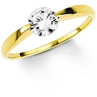 Amor Fingerring »Schmuck Geschenk Solitär Ring LIEBE, Glitzerstein Gold 333«, 771429-54 Gelbgold-333 + kristallweiß