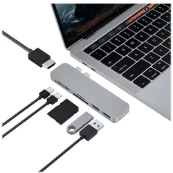 Hyper USB-Verteiler HYPER ® DUO 7-in-2 MacBook Pro Hub, 4K, grau