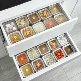 COFI Vip Ahmet 30-Teilig Vorratsdosen VorratsBehälter-Set Aufbewahrung Eckig Set VP-260 Aufbewahrungsbox-Set transparent