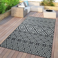 TT Home In- & Outdoor-Teppich, Für Balkon Und Terrasse Mit Skandi-Design, In Schwarz, Größe:60x100 cm
