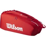 Wilson Super Tour Red Tennisschlägertasche – Rot/Weiß, für bis zu 6 Schläger