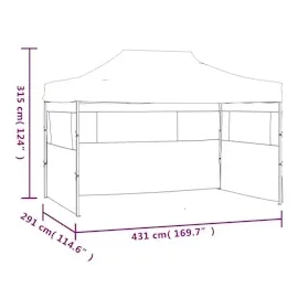 vidaXL Faltzelt 3 x 4,5 m inkl. Seitenteile blau