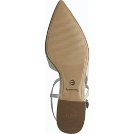 TAMARIS Damen Sling Pump mit Blockabsatz Leder, beige, 38 EU