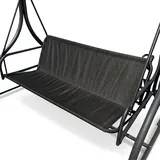 BaCover Hollywoodschaukel Sitzbezug 2/3 Sitzer, Ersatzbezug Wasserdicht 600D Oxford für Gartenschaukel Sitzfläche, Reißfeste Ersatzbespannung UV-Beständig,Schwarz,160x58x58cm
