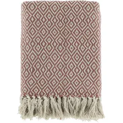 Chic Antique Plaid Decke Aix aus recycelter Baumwolle, rosa