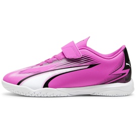 Puma Ultra Play It V Jr Soccer Shoes, Poison Pink-Puma White-Puma Black, 32 EU