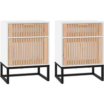 vidaXL Nachtschrank 2 Stk. 40 x 30 x 55,5 cm Weiß