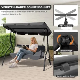 avestar Hollywoodschaukel Dunkelgrau 3-Sitzer
