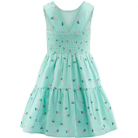 happy girls Sommerkleid HAPPY GIRLS, Mädchen, Gr. 110, N-Gr, ice blau, Web, Obermaterial: 100% Baumwolle. Futter: 100% Baumwolle, bedruckt, Basic knieumspielend, Rundhals, Kleider Sommerkleid, mit breiten Trägern und Smokeinsatz im Rücken