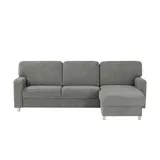 Smart Eckcouch Mikrofaser 2-Sitzer Grau