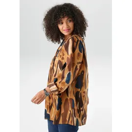 aniston plus Longbluse extravagant bedruckt im trendigen Farbverlauf Beige/Braun/Blau 46